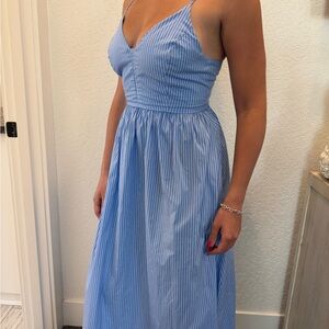 Chic Blue Striped Maxi Dress